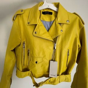 New Yellow Zara Moto Jacket
